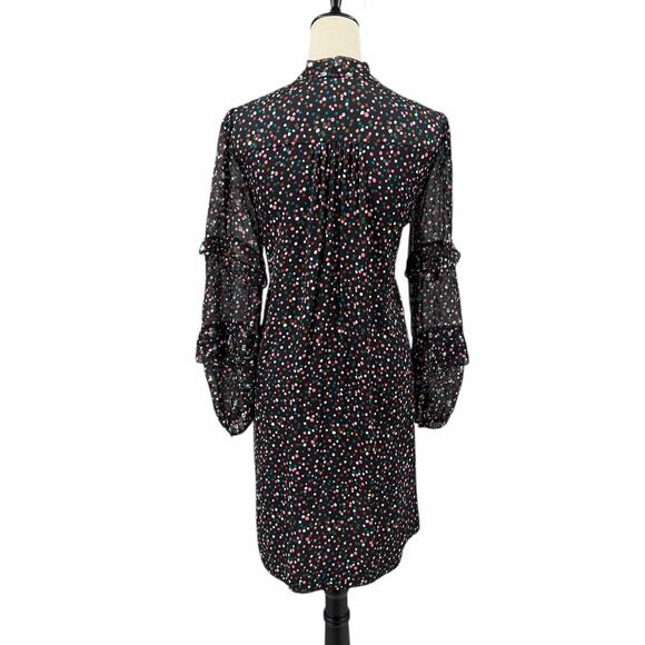 Diane von Furstenberg Amalie Confetti Tie V-Neck Ruffle Long Sleeves Mini Dress - Picture 5 of 13